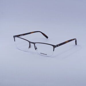 Montblanc MB0015O 002 Eyeglasses Ruthenium/Havana 56mm Rectangle Frame